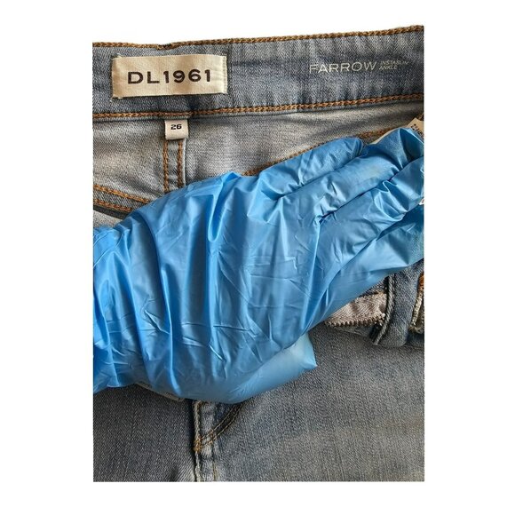 DL1961 Jeans Women Sz 26 Blue Instaslim Ankle Mid-Rise Distressed Thrashed - Picture 14 of 15